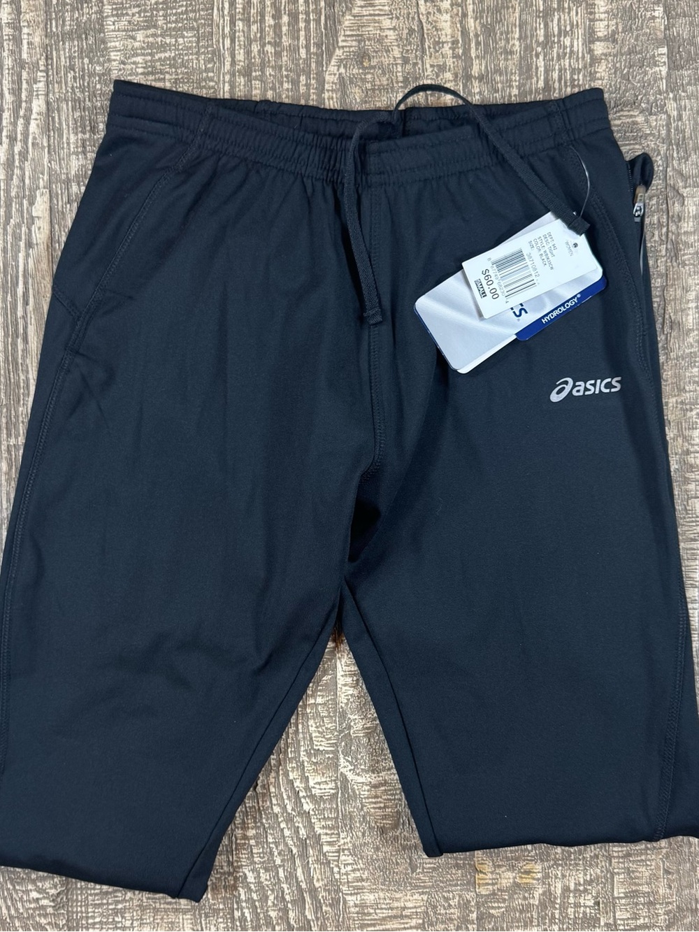 NWT ASICS Black Athletic Lined Running/Track Pants